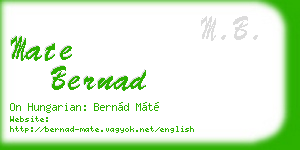 mate bernad business card