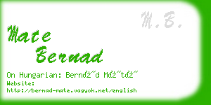 mate bernad business card